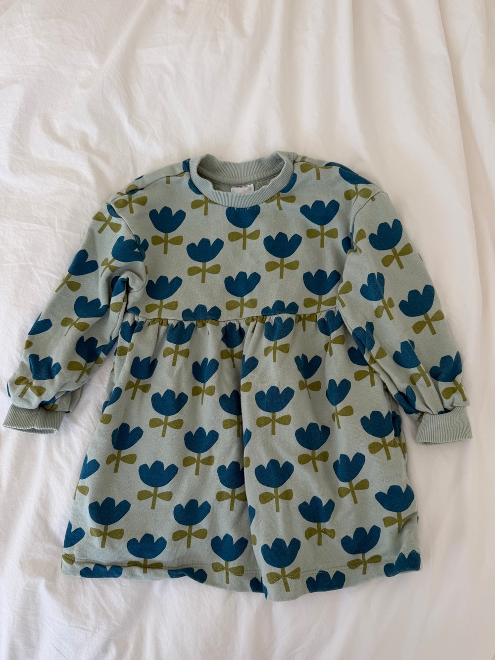 Hanna Andersson Tulip Design Sweatshirt Dress EUC